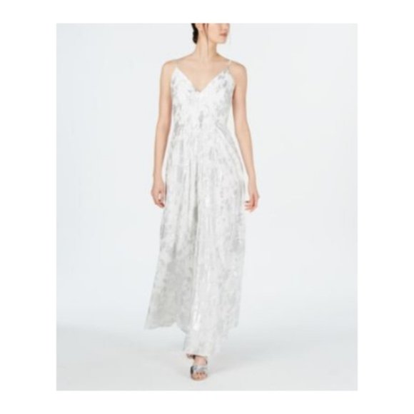 Calvin Klein Metallic Silver Dress Size 8 New With Tags - Picture 1 of 2